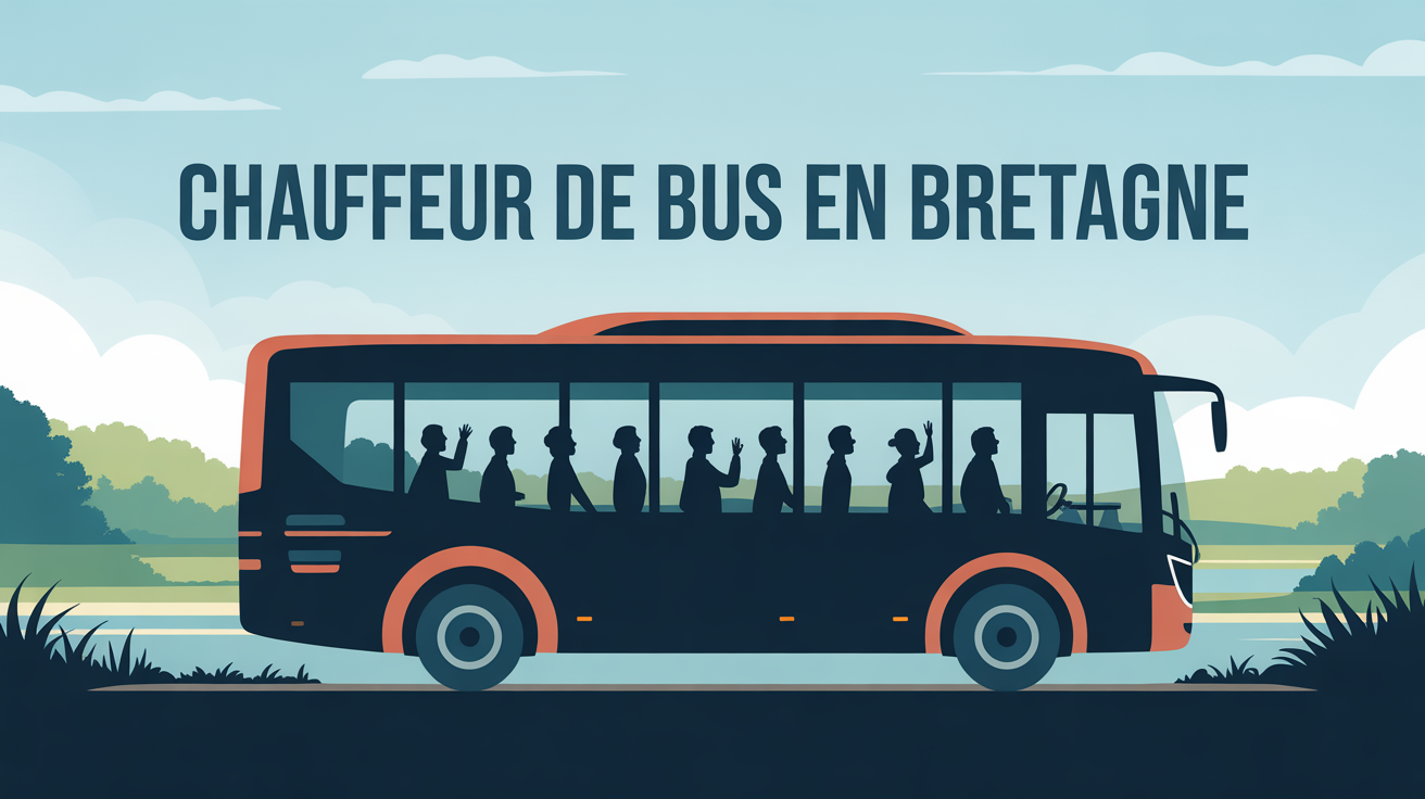 illustration bus bretagne chauffeur metier