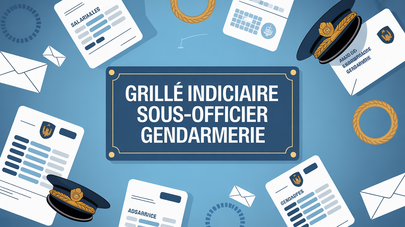 Illustration grille indiciaire sous officier gendarmerie, insignes, salaires