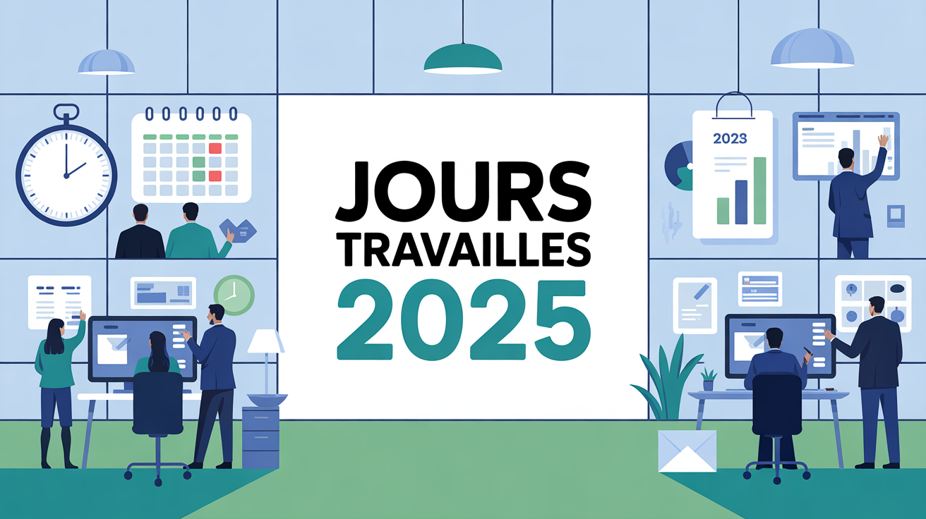 illustration jours travailles 2025 bureau Bretagne