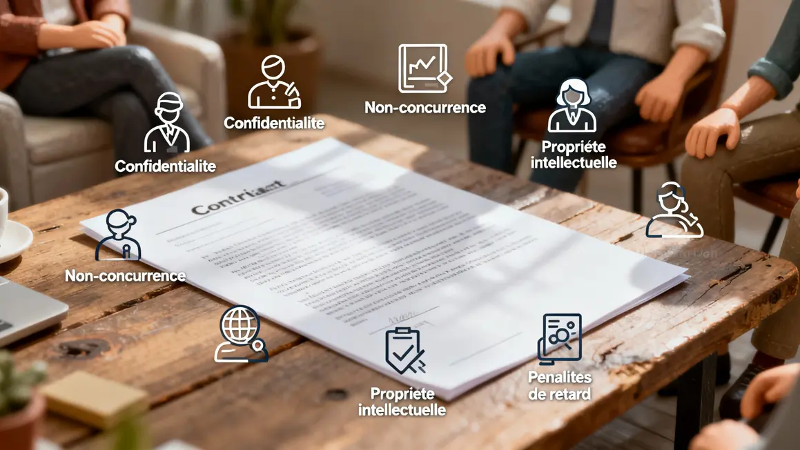 Clauses confidentialité pénalités contrat freelance