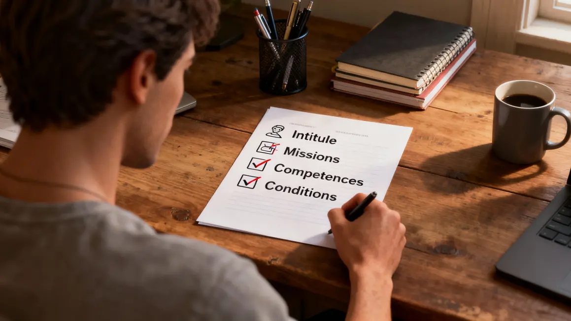 fiche de poste PME checklist bureau