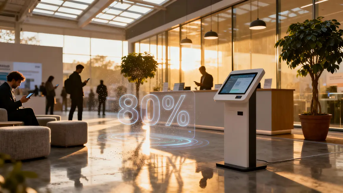 Espace accueil foire digitale avec borne tactile