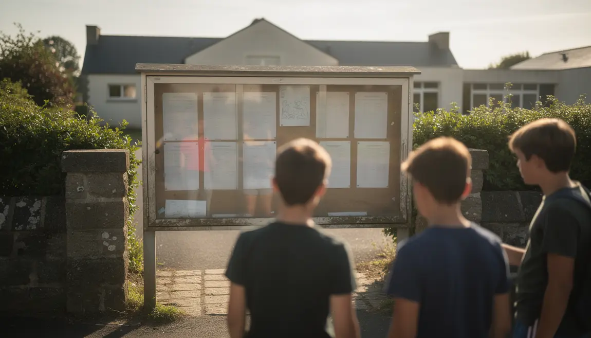 Liste classe collège lycée Pontivy Bretagne panneau affichage août