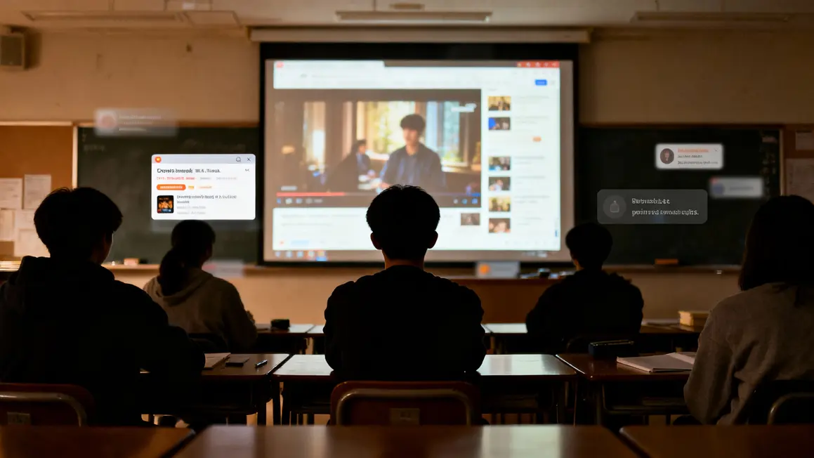 Distractions publicite video YouTube en classe