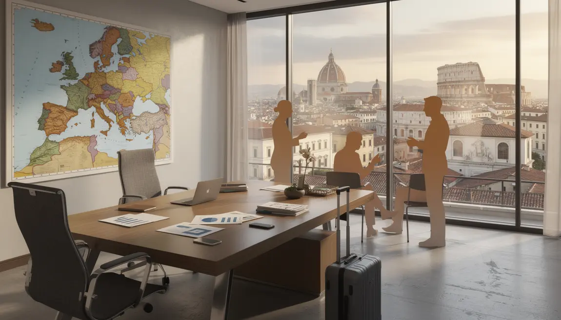 recrutement entreprises françaises en Italie bureau moderne
