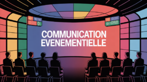 communication evenementielle silhouettes salle evenement stylisee